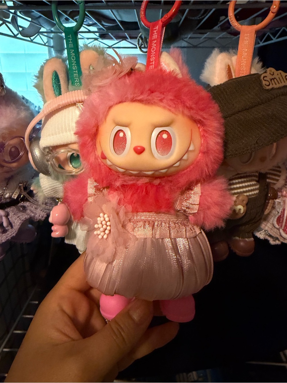 popmart labubu Plush Pink Monster Keychain Doll - Collection